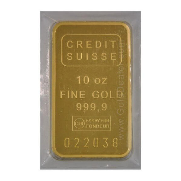 Credit Suisse Gold Bar 10 oz Best Prices & Free Shipping