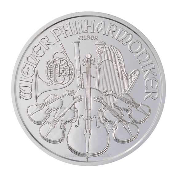 2020 1 oz Austrian Silver Philharmonic Coin Black Ruthenium 24K Gold Edition