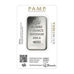 Pamp Suisse Rhodium Bar 1 oz