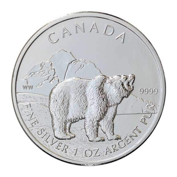 Canadian Silver Wildlife Grizzly 1 oz